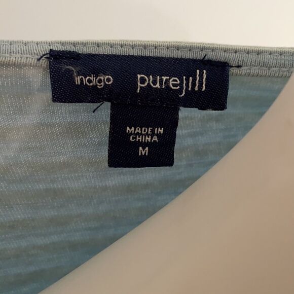 J Jill Ombré Blue Tunic 3/4 Sleeve Pullover - Picture 4 of 6